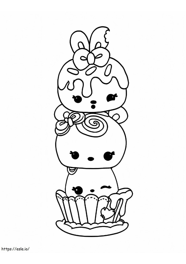 Three Characters In Num Noms coloring page