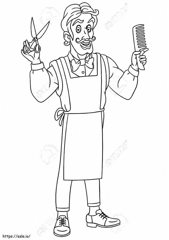 Barber Smiling coloring page