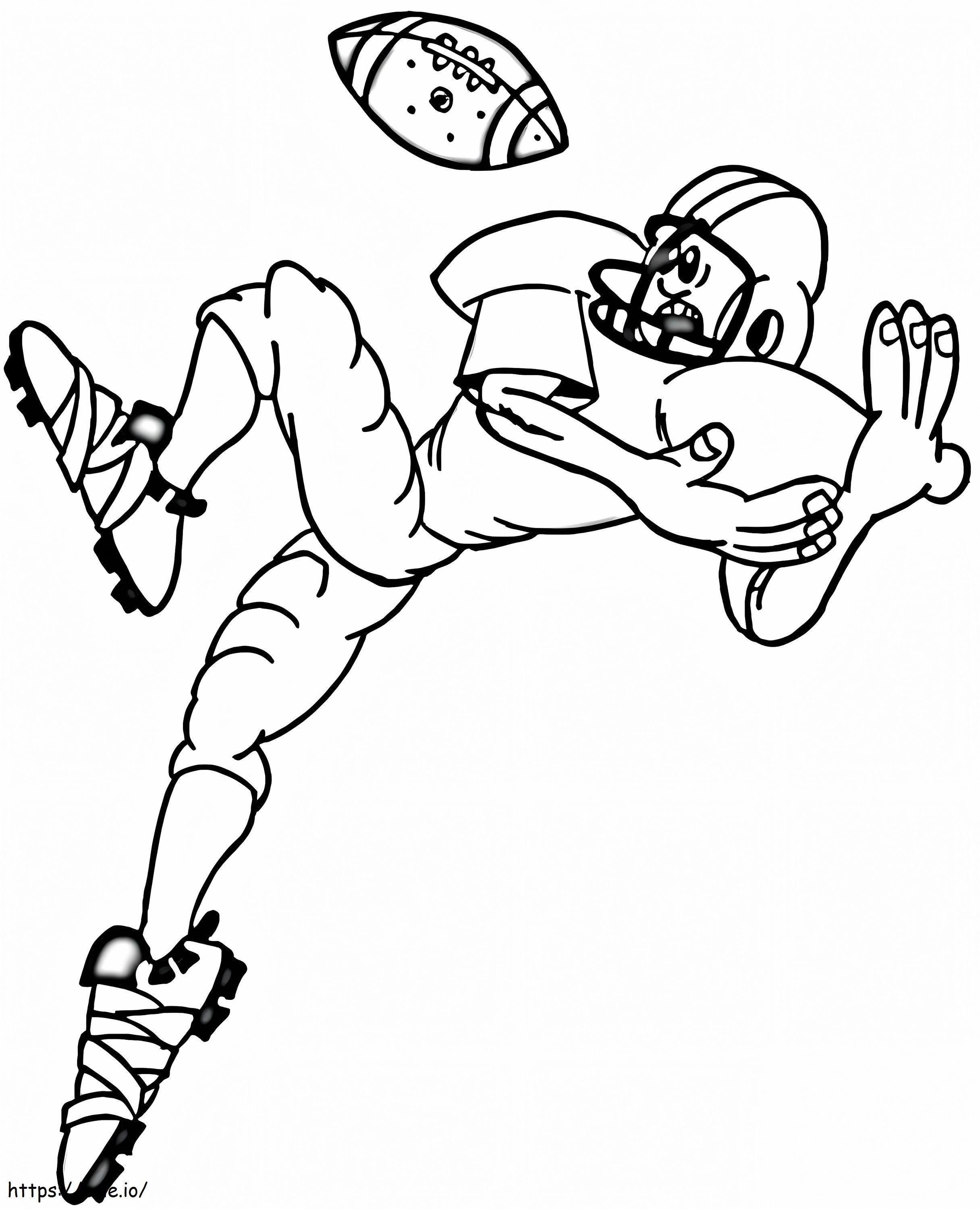 Football Player Falling coloring page