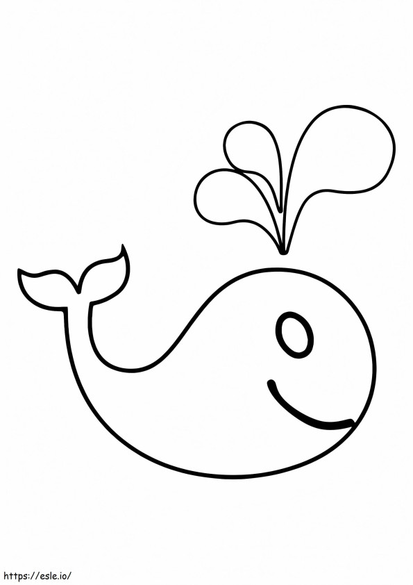 Easy Whale coloring page
