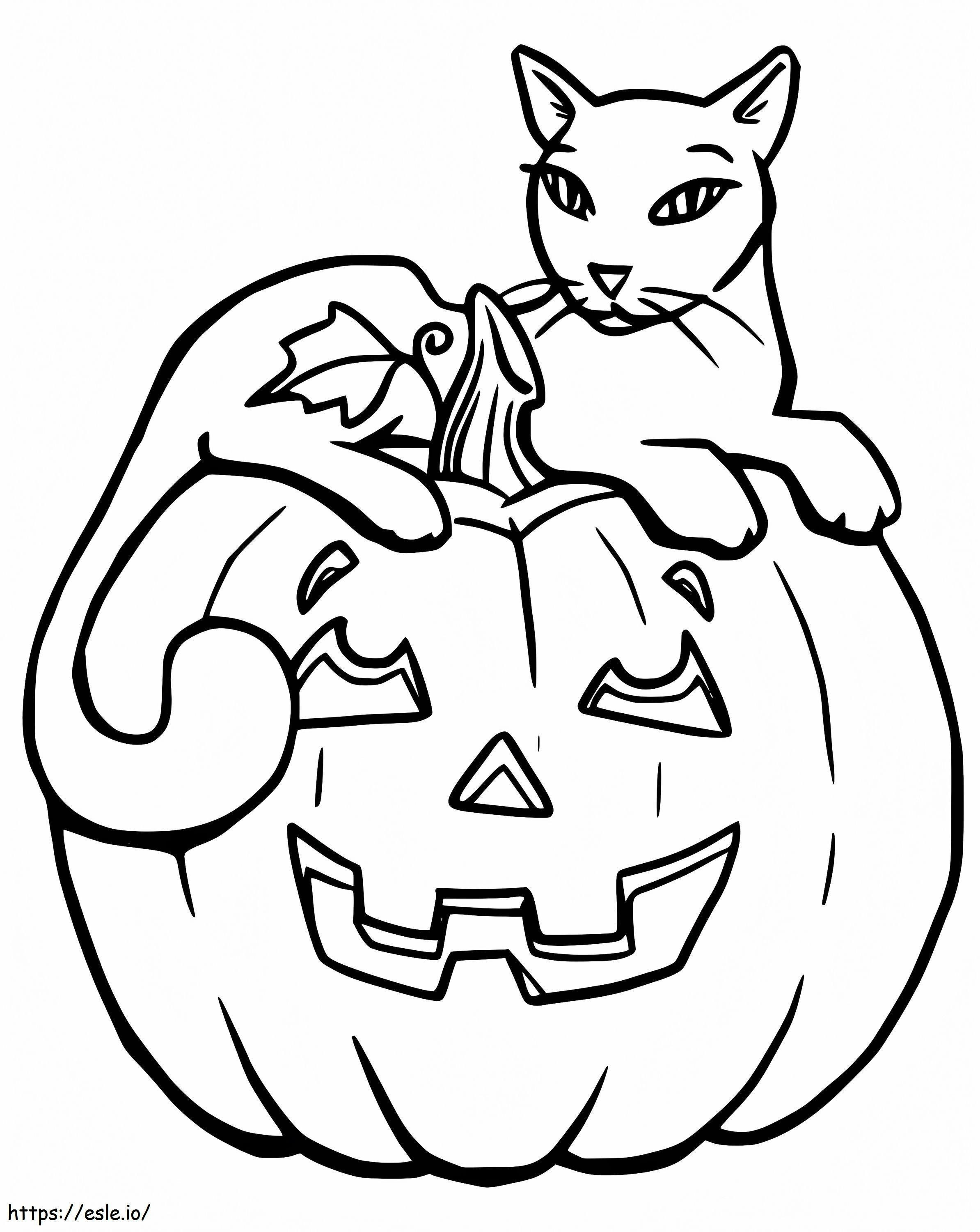 Halween Cat 4 coloring page
