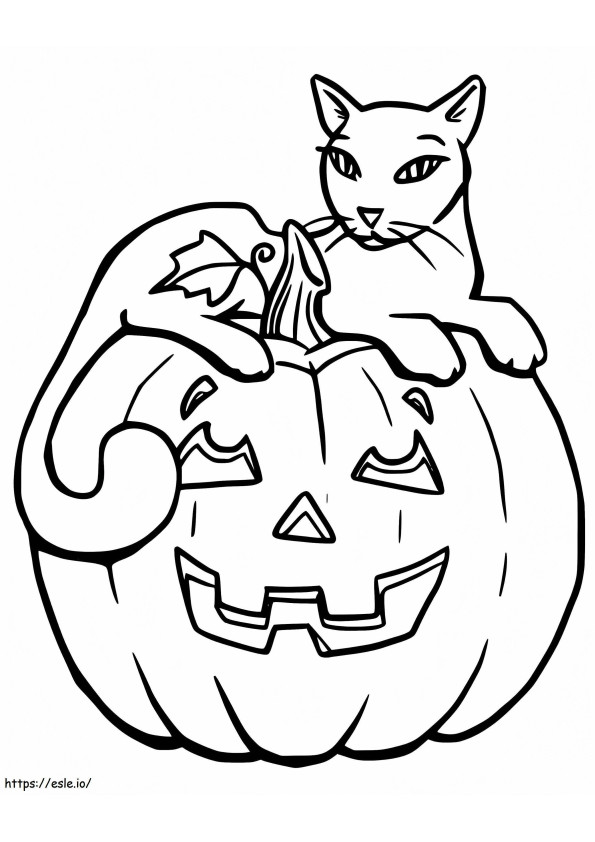 Halween Cat 4 coloring page
