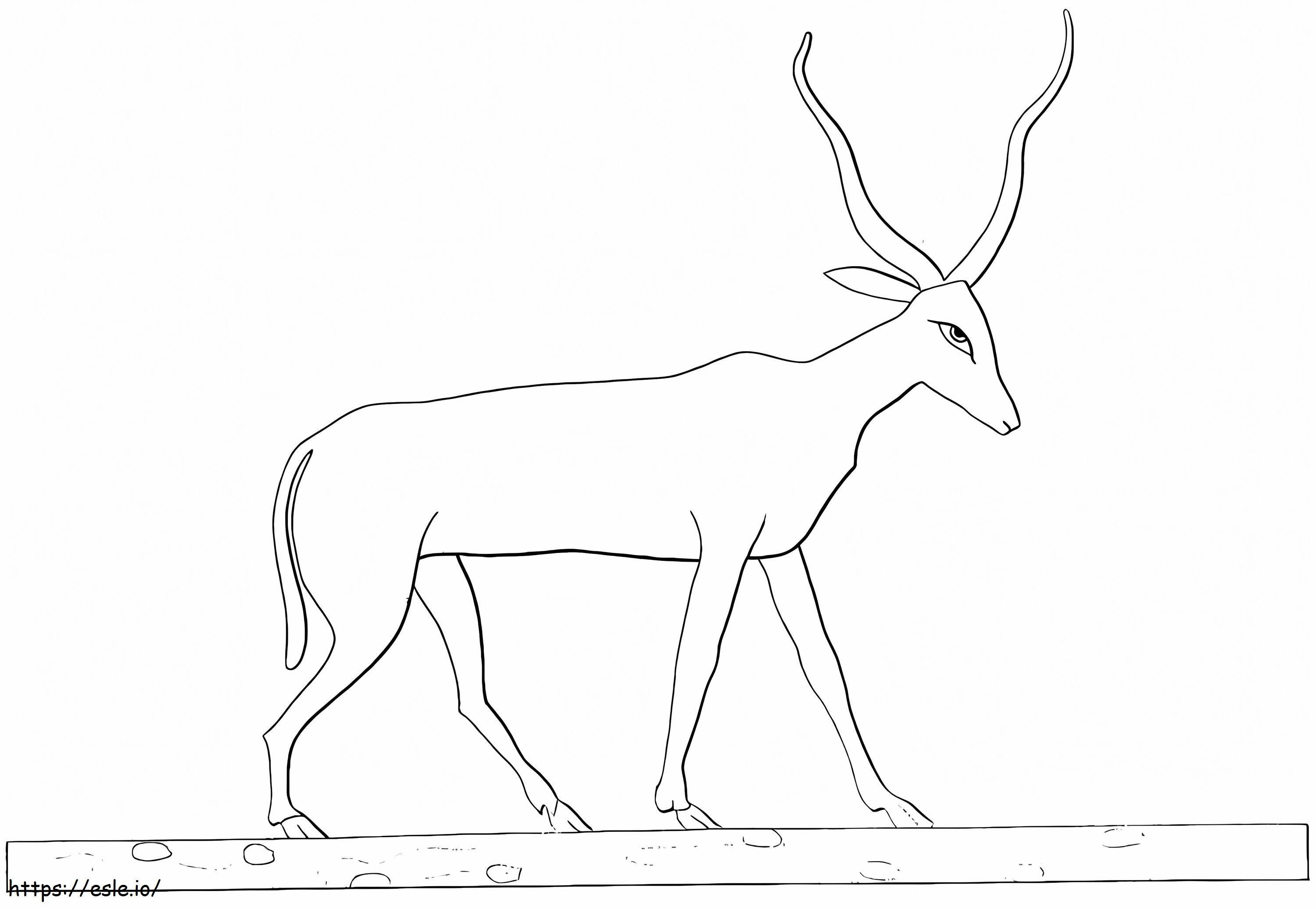 Coloriage Antilope égyptienne antique à imprimer dessin