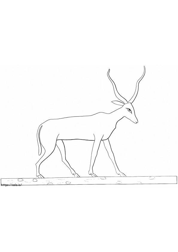 Oude Egyptische antilope kleurplaat