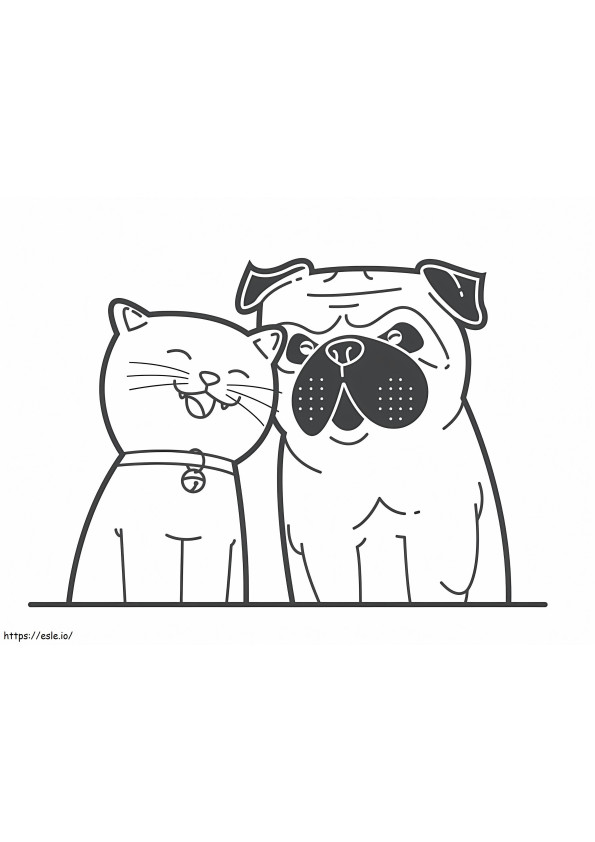 Dog And Cat For Preschoolers coloring page