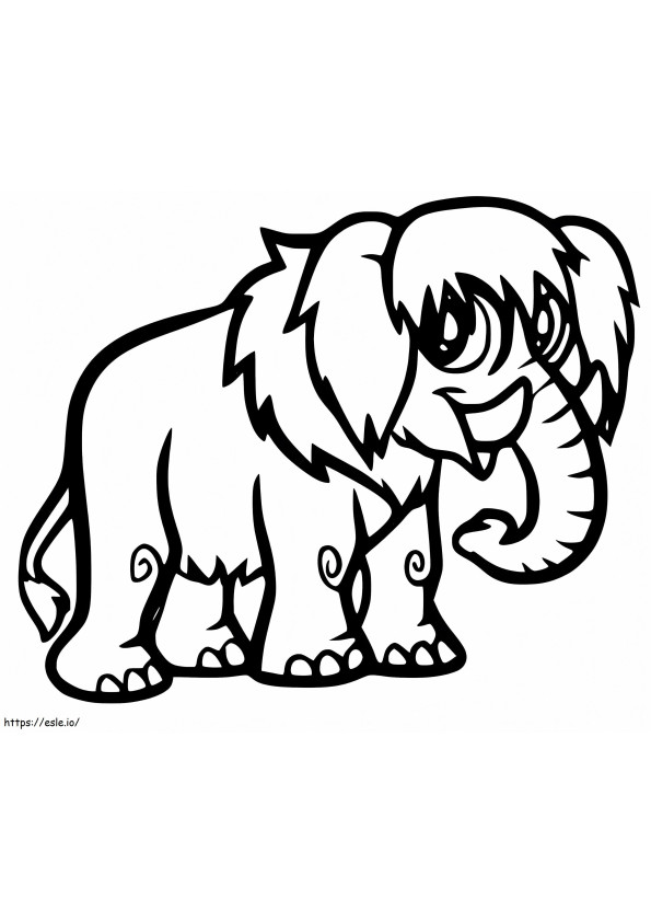 adorable mamut para colorear