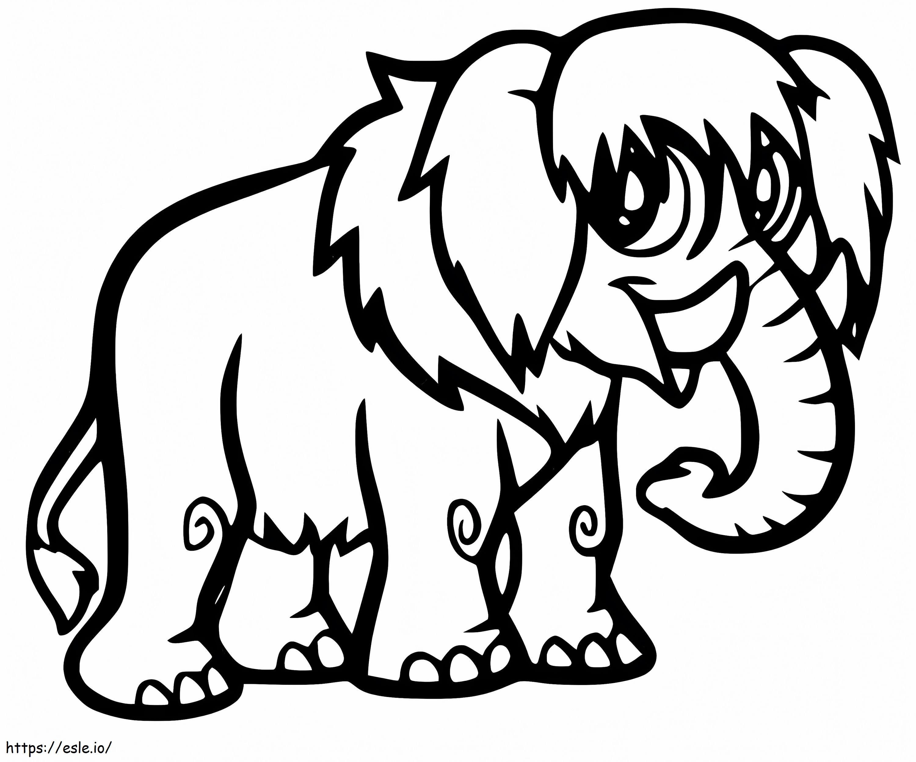 Adorable Mammoth coloring page