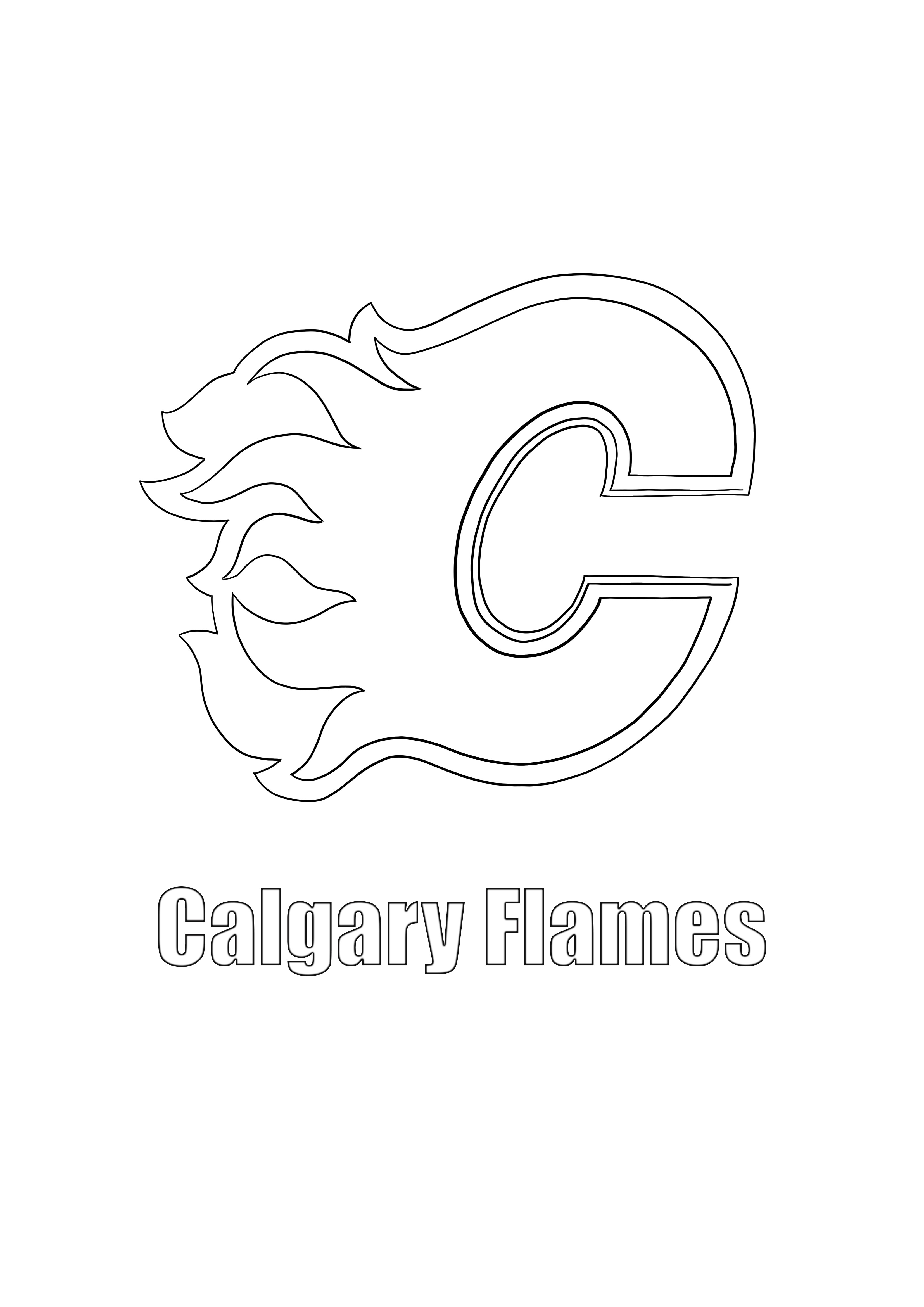 Calgary Flames-logo om gratis af te drukken en te kleuren kleurplaat