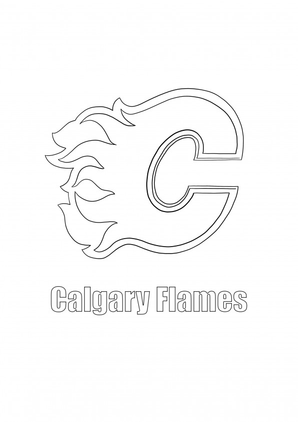 Logo Calgary Flames untuk dicetak dan diwarnai secara gratis