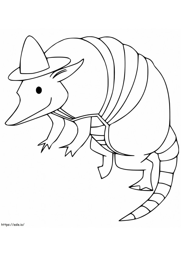 Armadilo In A Hat coloring page