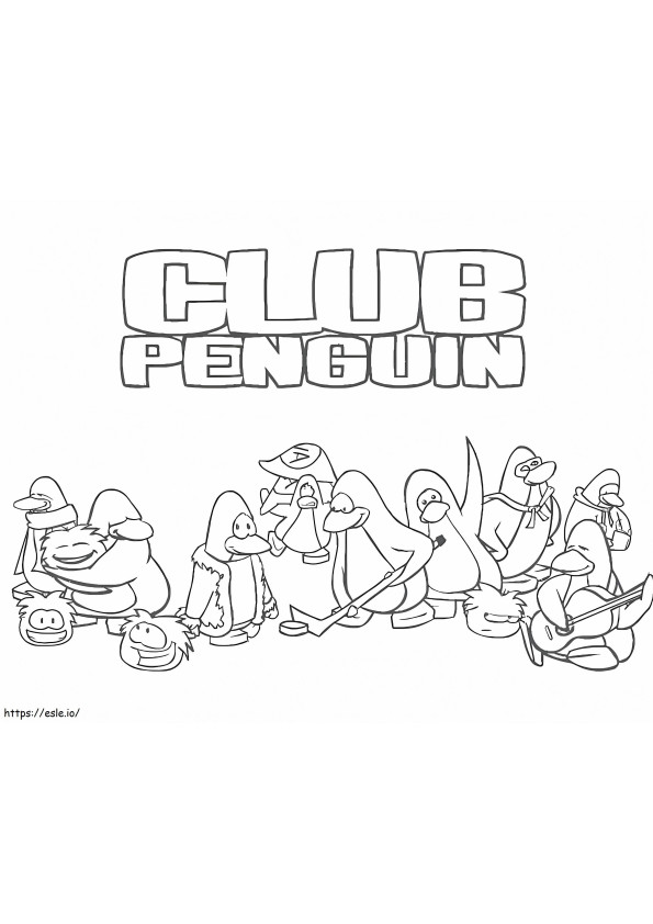 Clube dos Pinguins para colorir