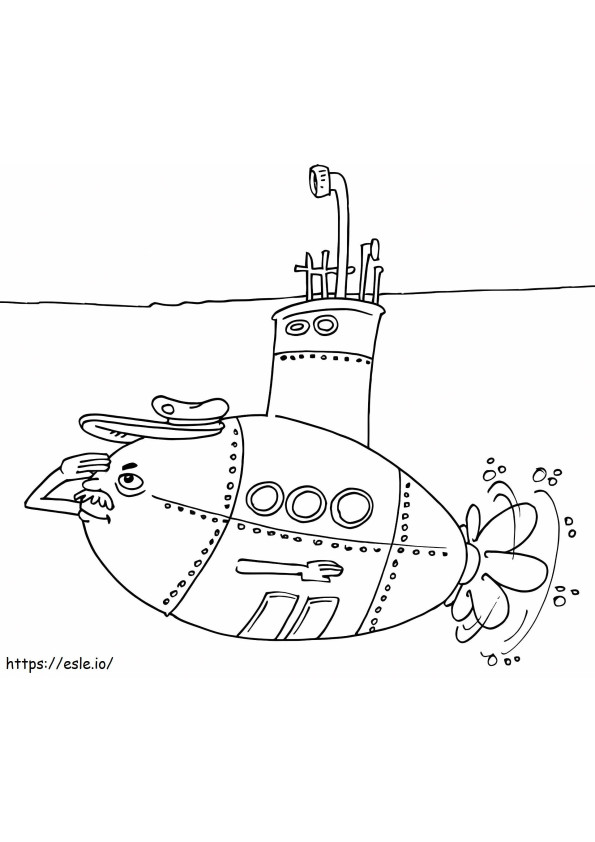 Submarine 4 coloring page