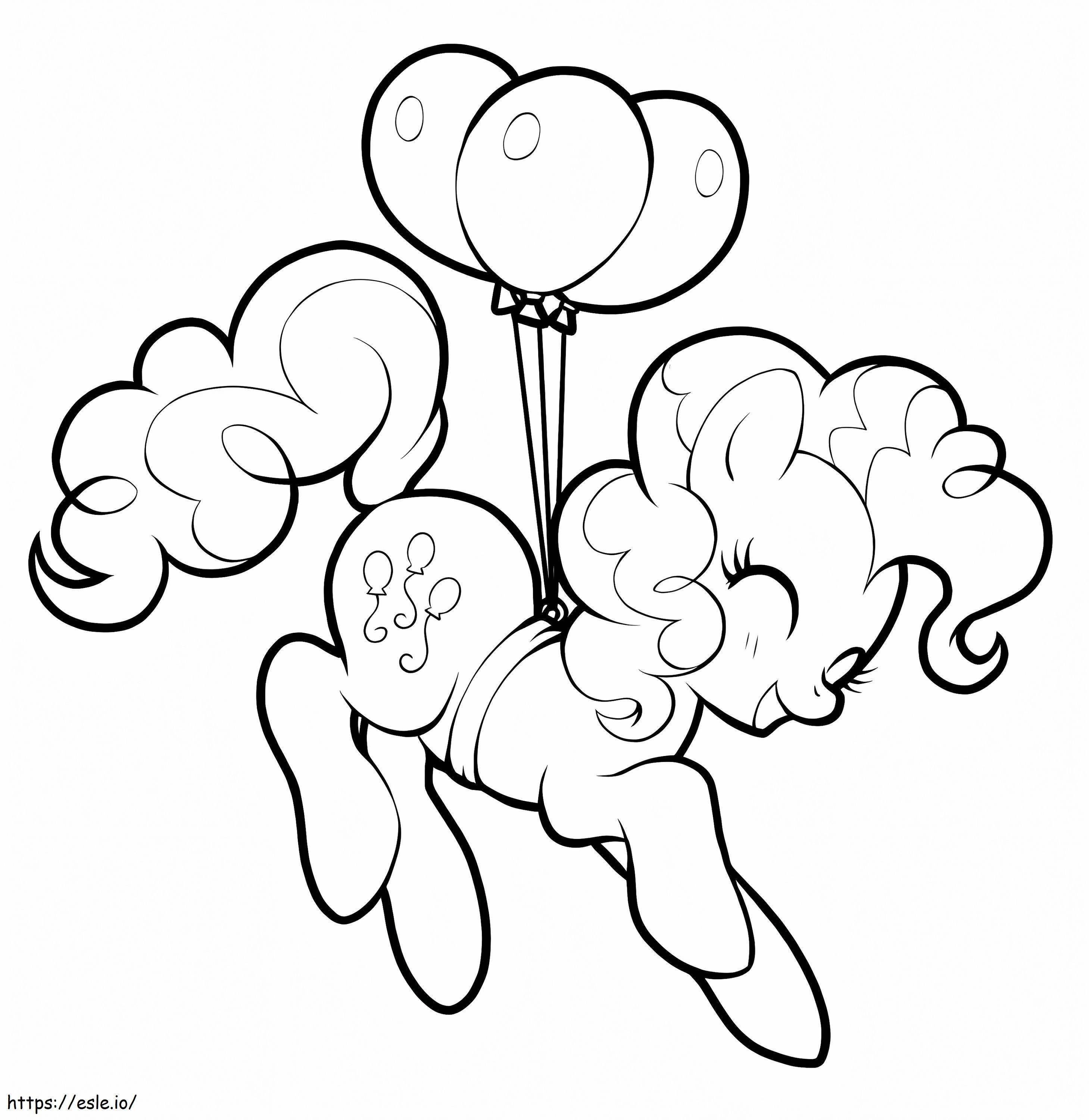 Coloriage Tarte Pinkie Avec Des Ballons à imprimer dessin