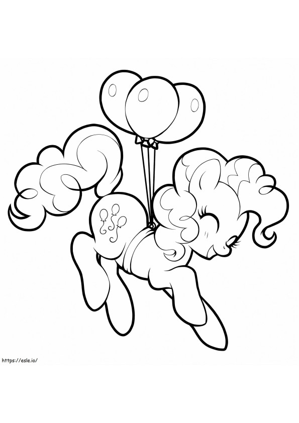 Coloriage Tarte Pinkie Avec Des Ballons à imprimer dessin