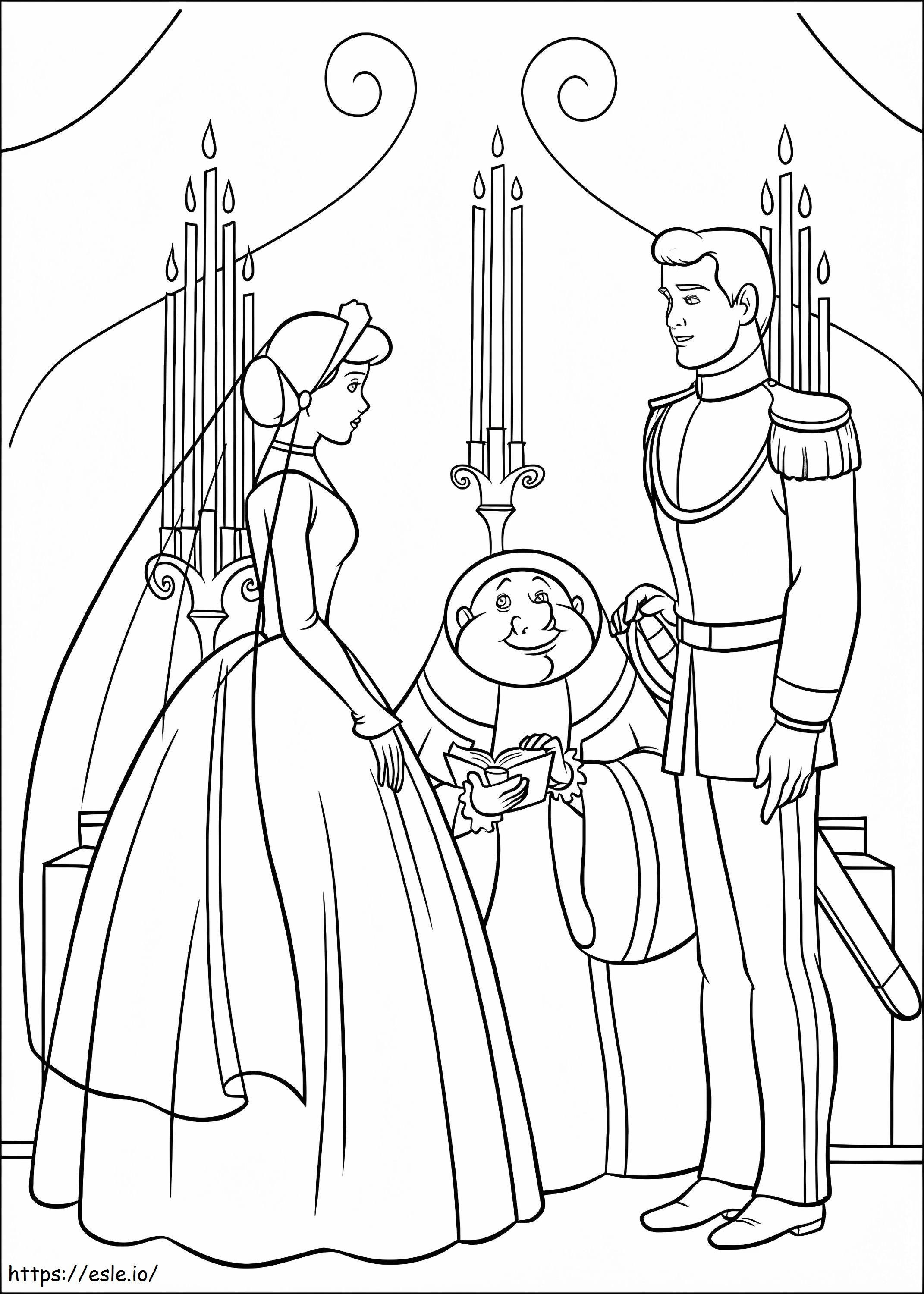 Pernikahan Cinderella Dan Pangeran Gambar Mewarnai