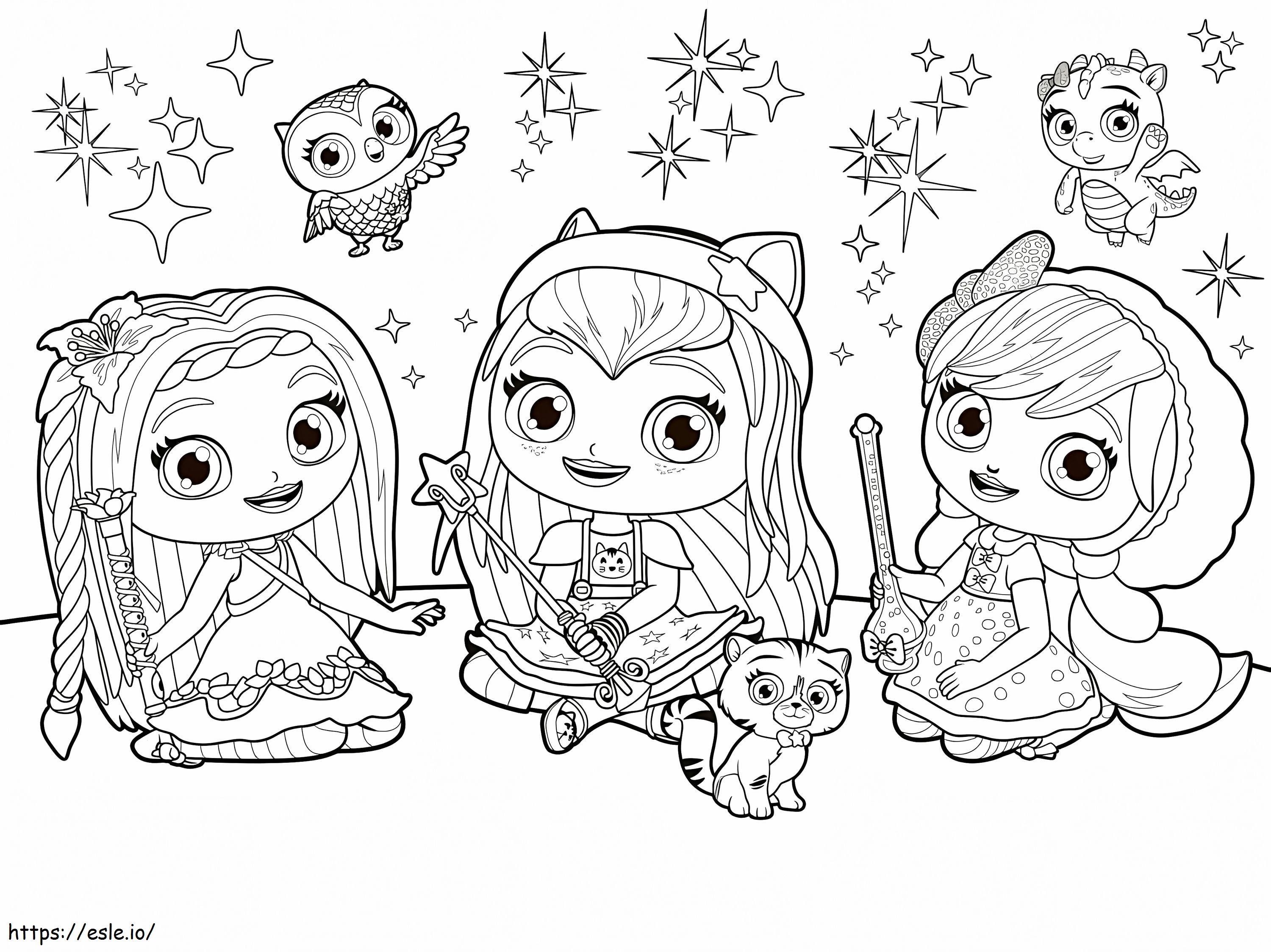 Characters From Little Charmers coloring page