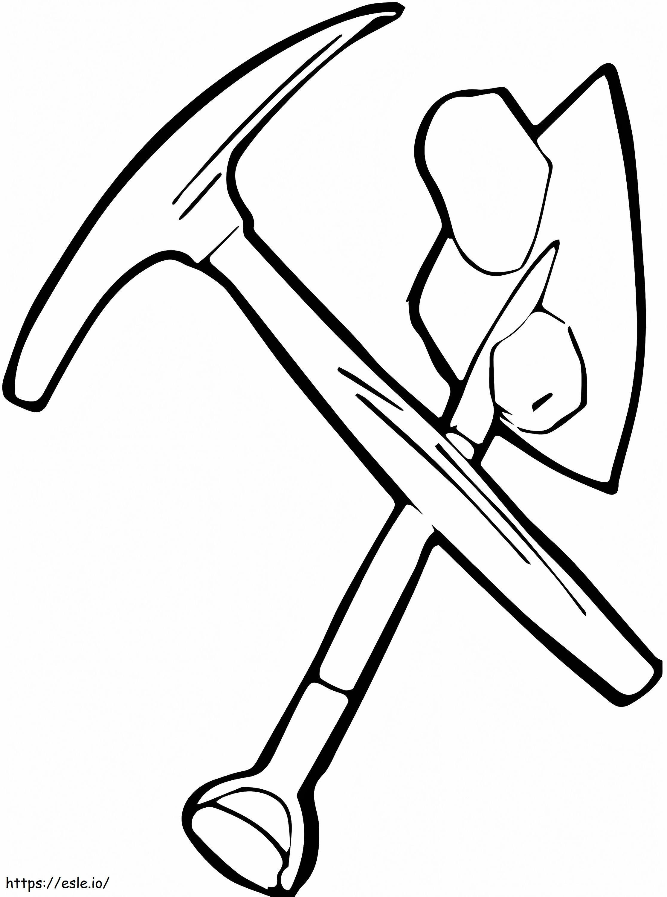 Shovel And Pickaxe coloring page