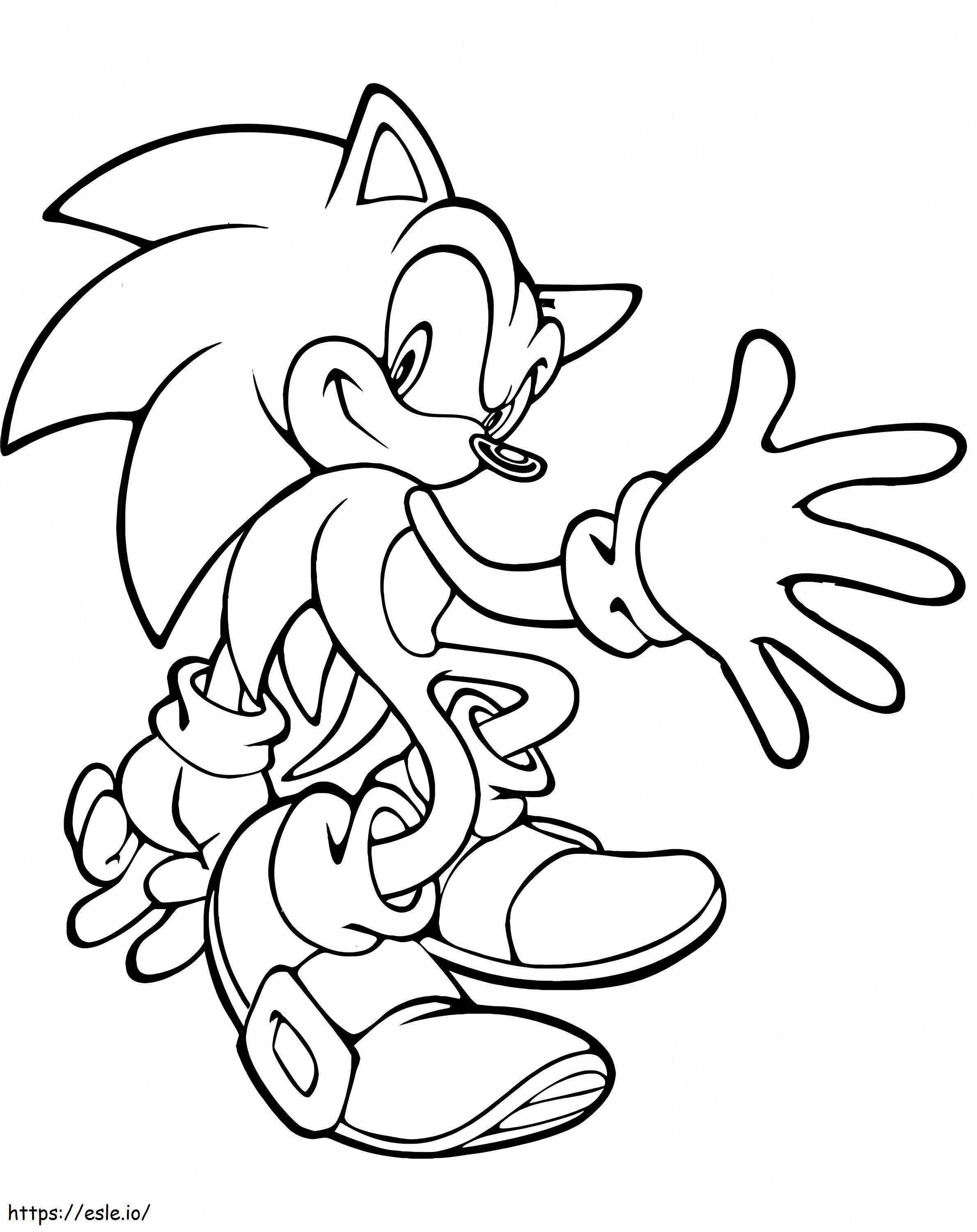 Happy Sonic coloring page