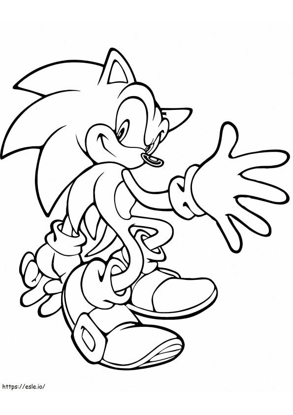 Happy Sonic coloring page