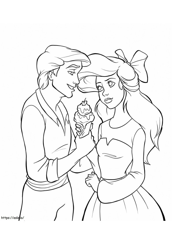 Ariel și Eric cu înghețată de colorat