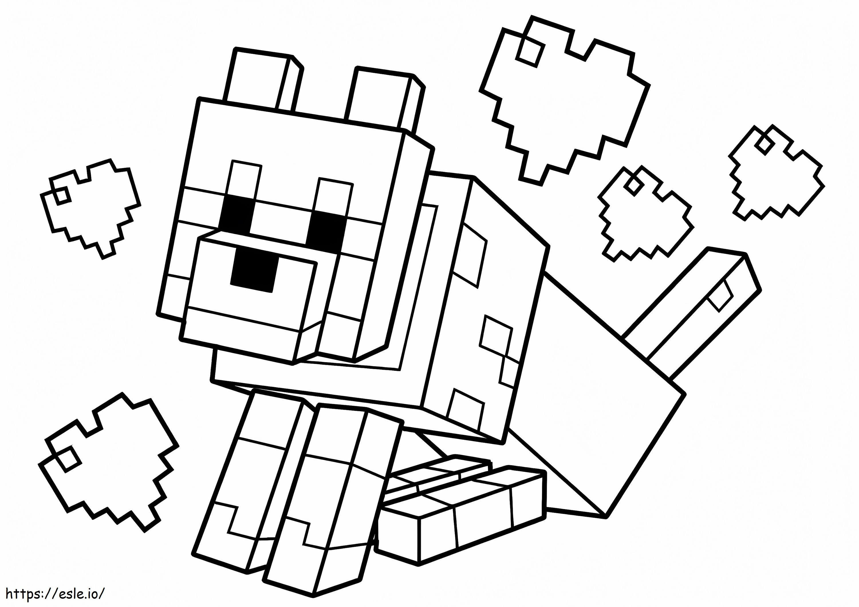 Duduk Serigala Minecraft Gambar Mewarnai