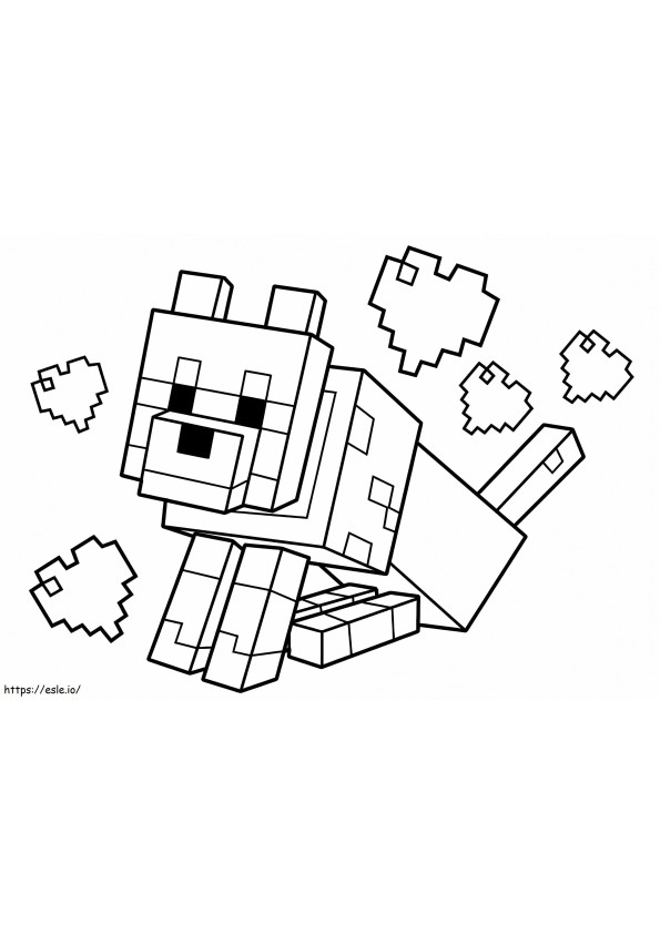 Duduk Serigala Minecraft Gambar Mewarnai