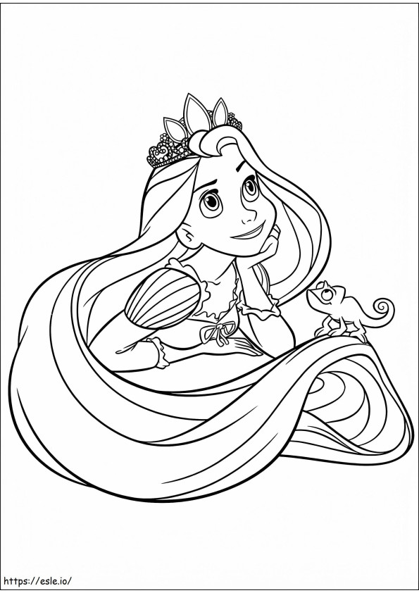1533181387 Rapunzel And Pascal A4 coloring page