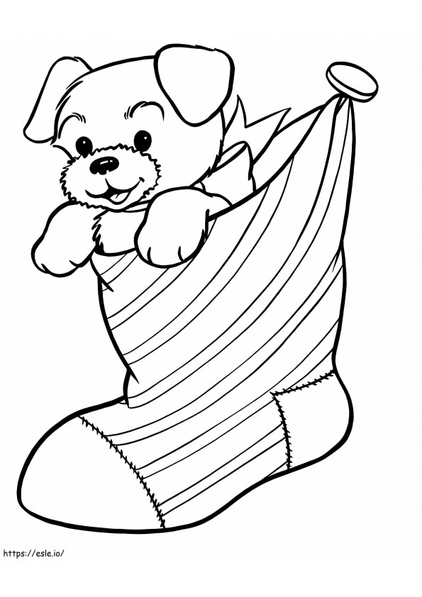 Dog In A Sock coloring page