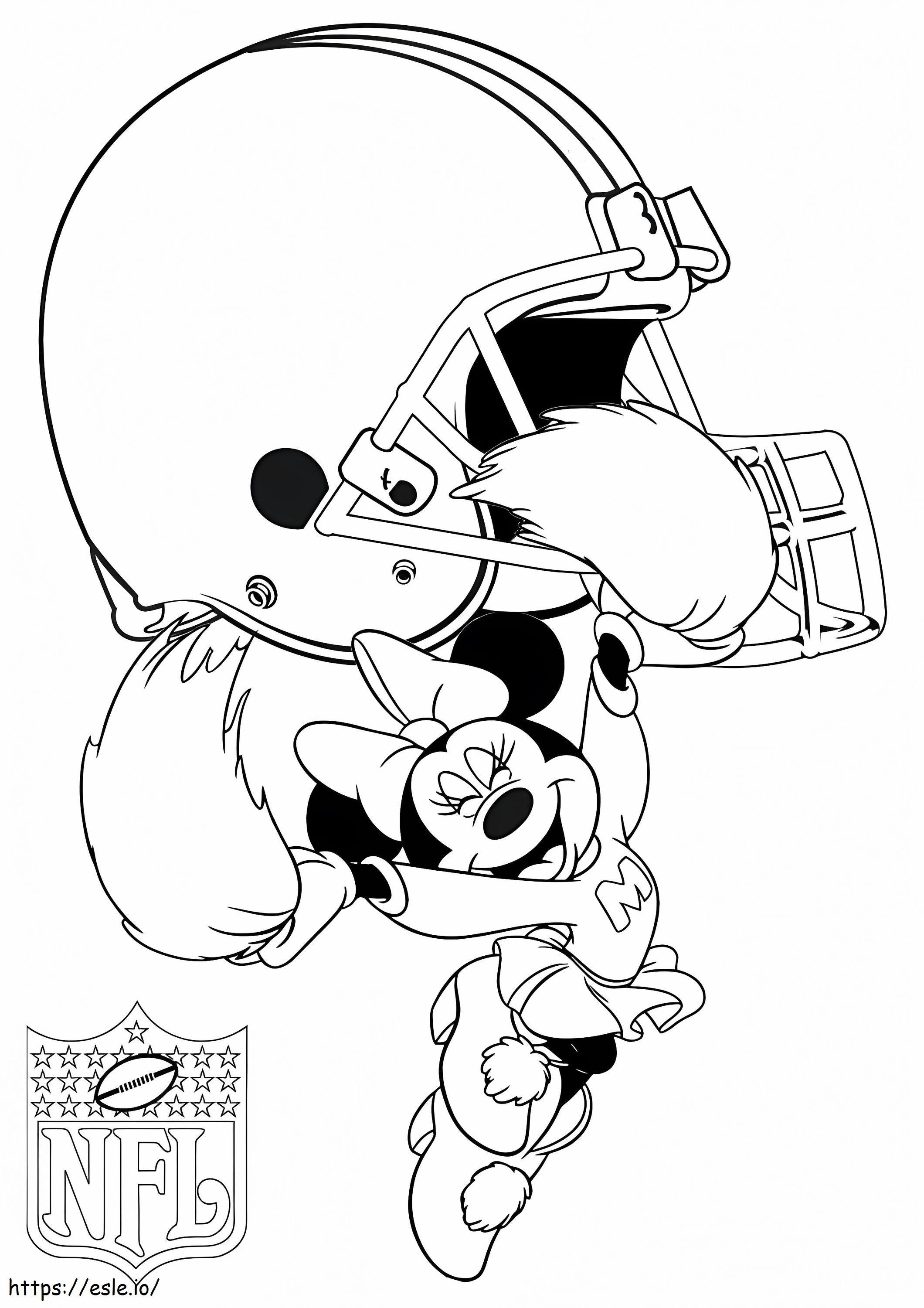 Coloriage Minnie Mouse Cleveland Browns à imprimer dessin