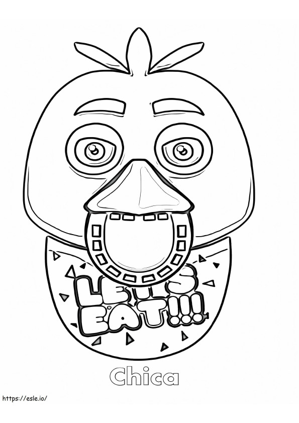 Chica Face 5 Nights At Freddys coloring page