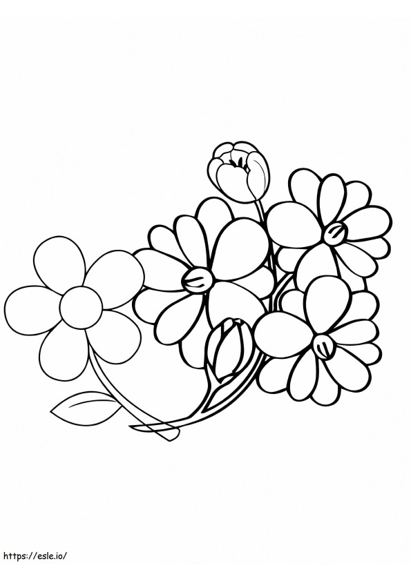 Coloriage Fleurs de printemps faciles à imprimer dessin