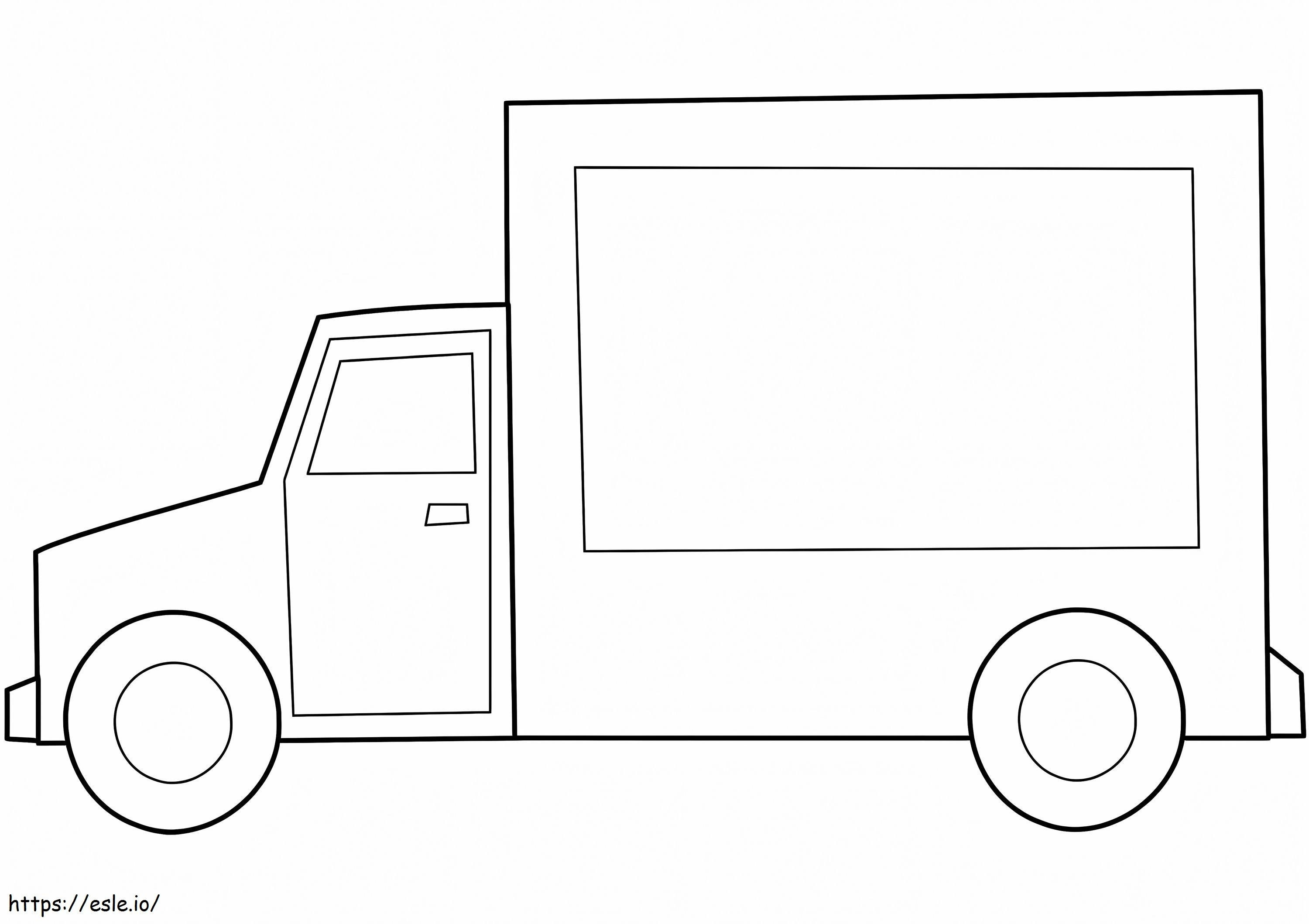 Eenvoudige vrachtwagentekening kleurplaat kleurplaat