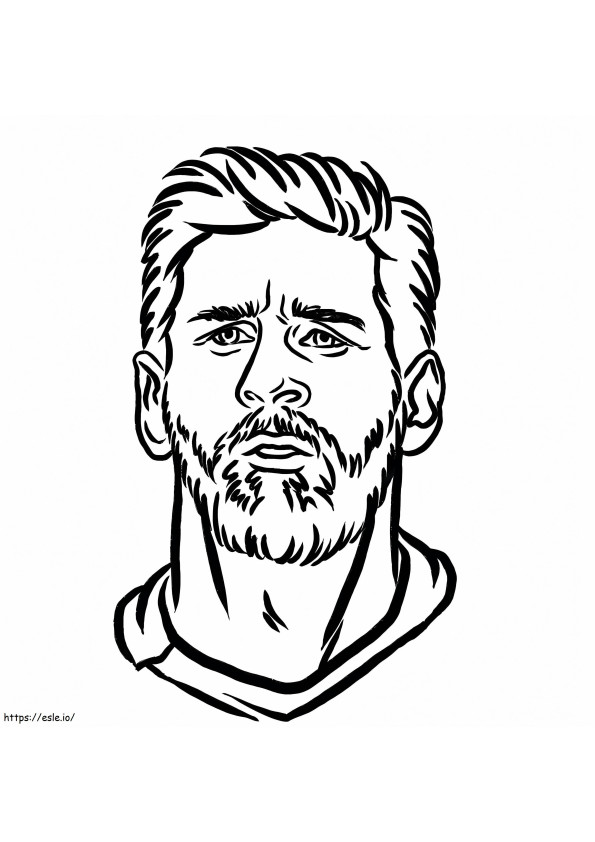 Messi Head coloring page
