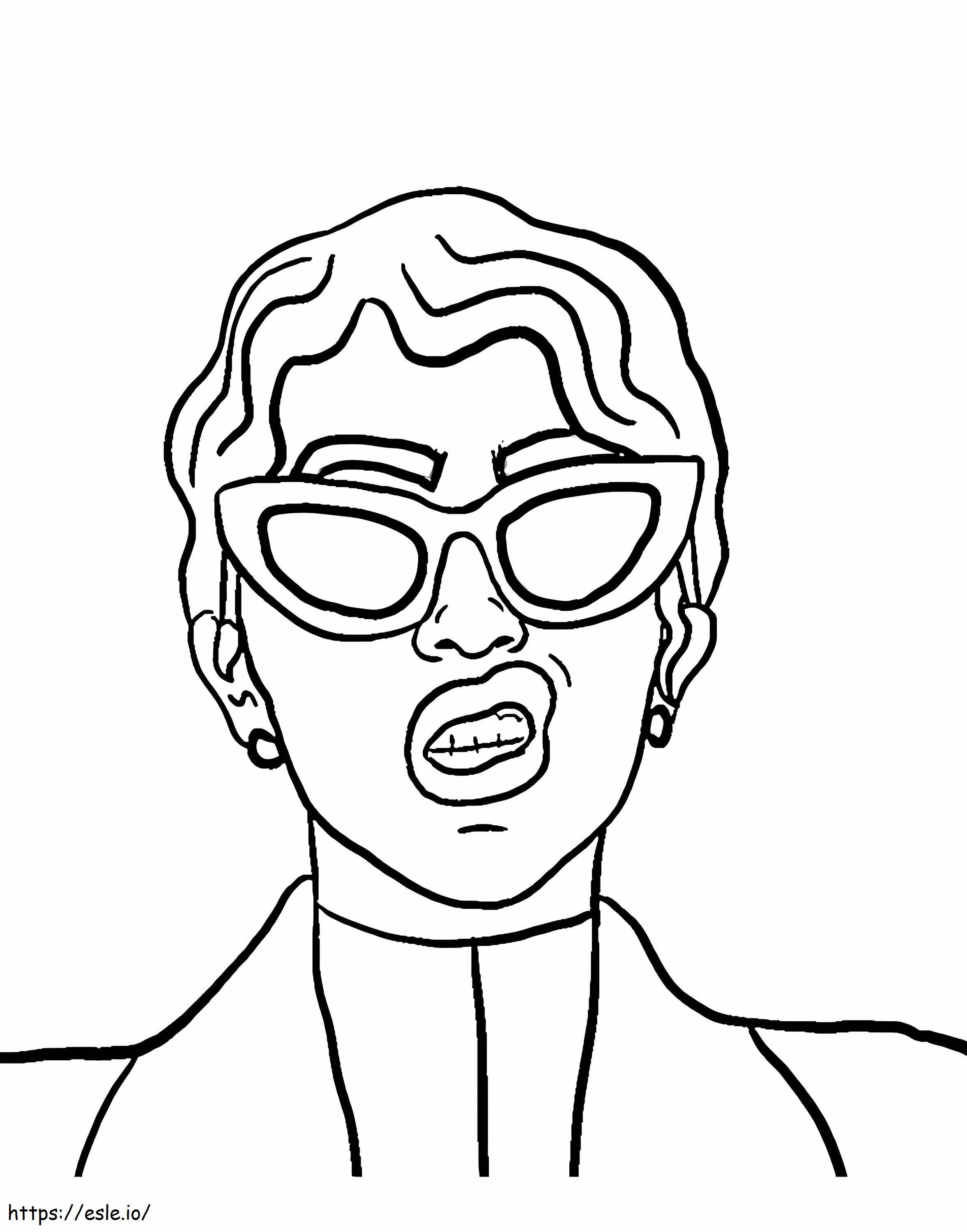 Cardi B With Glasses coloring page