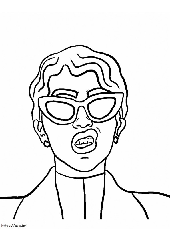 Cardi B With Glasses coloring page