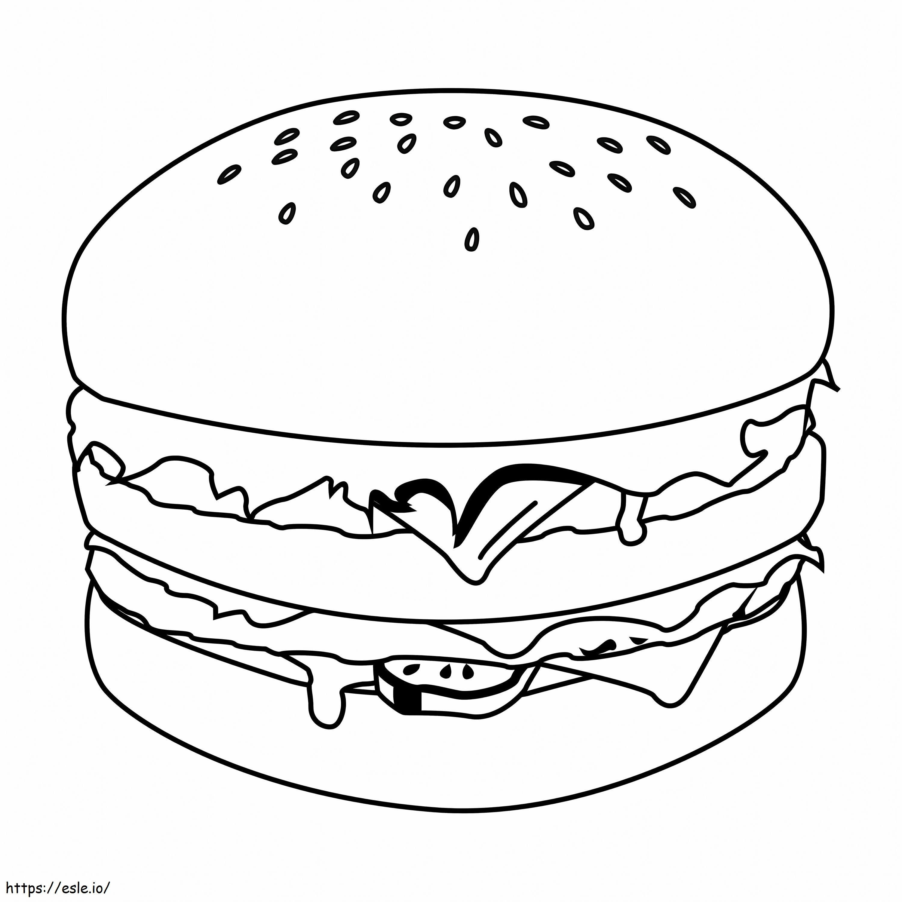 Geweldige hamburger kleurplaat kleurplaat