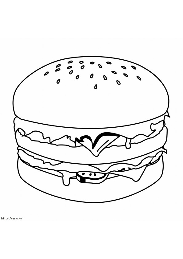 Geweldige hamburger kleurplaat