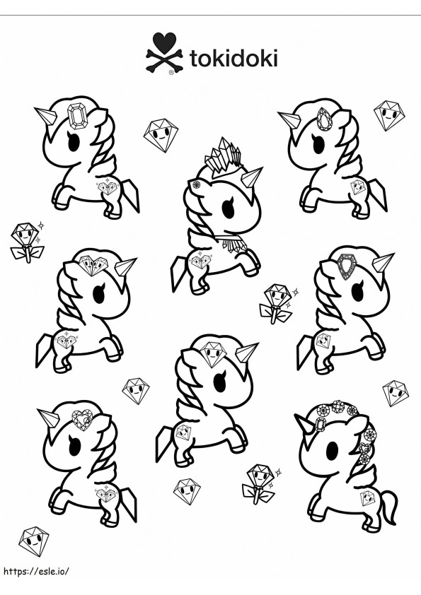 Unicorno Gems Tokidoki coloring page