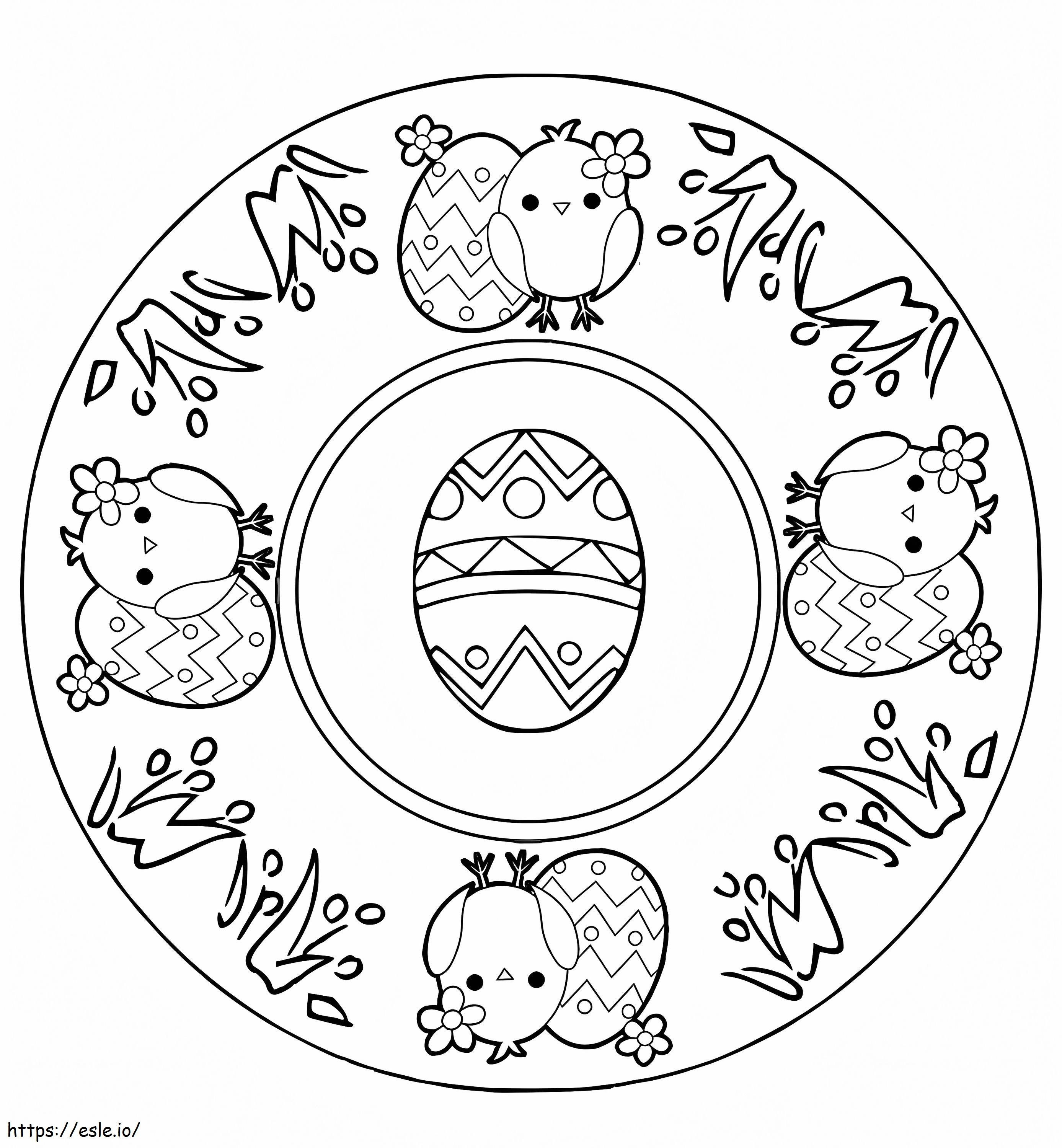 Coloriage Mandala de Pâques 1 à imprimer dessin