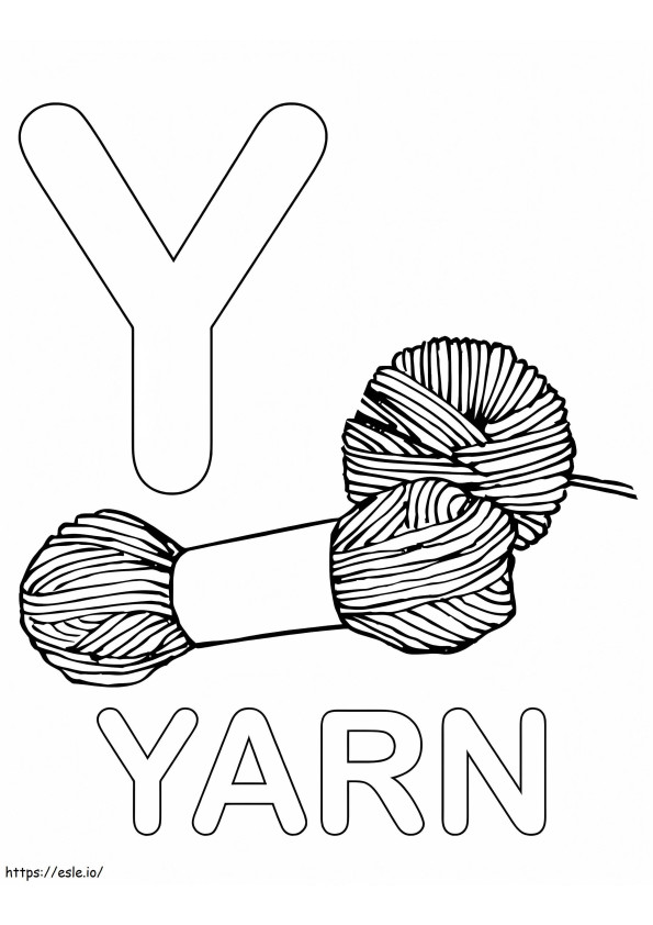 Yarn Letter Y coloring page