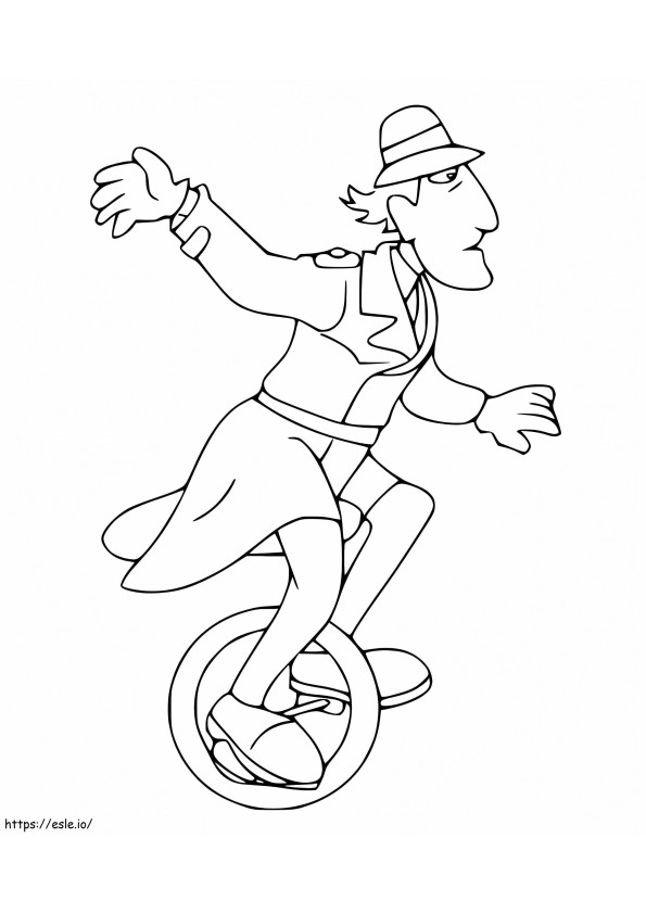 Inspector Gadget On Unicycle coloring page