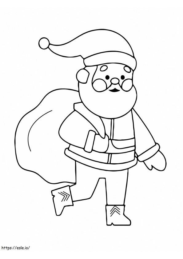 Santa Claus And Gift Bag coloring page