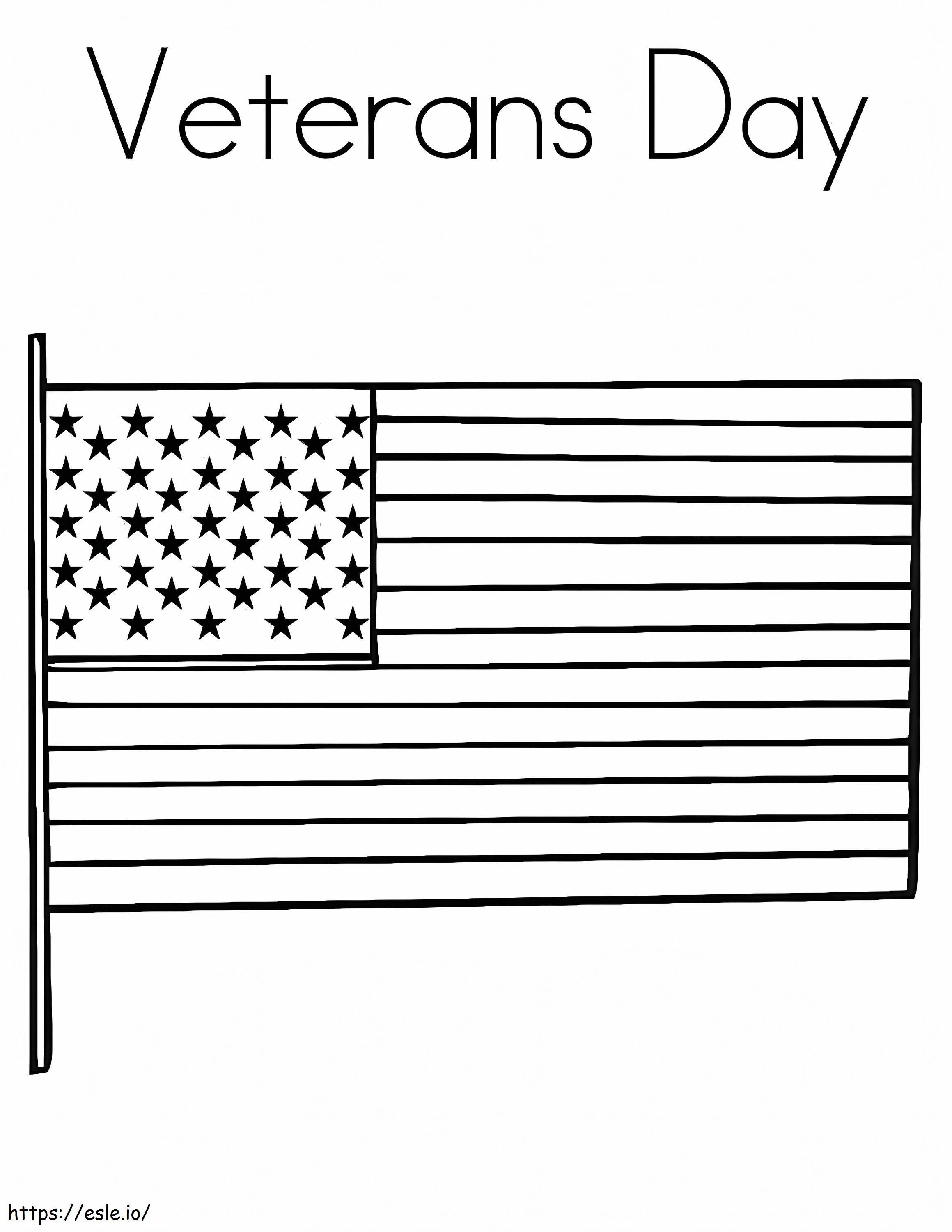 Bandeira dos EUA do Dia dos Veteranos para colorir