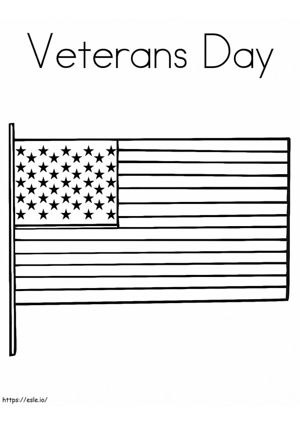 Veterans Day USA Flag coloring page