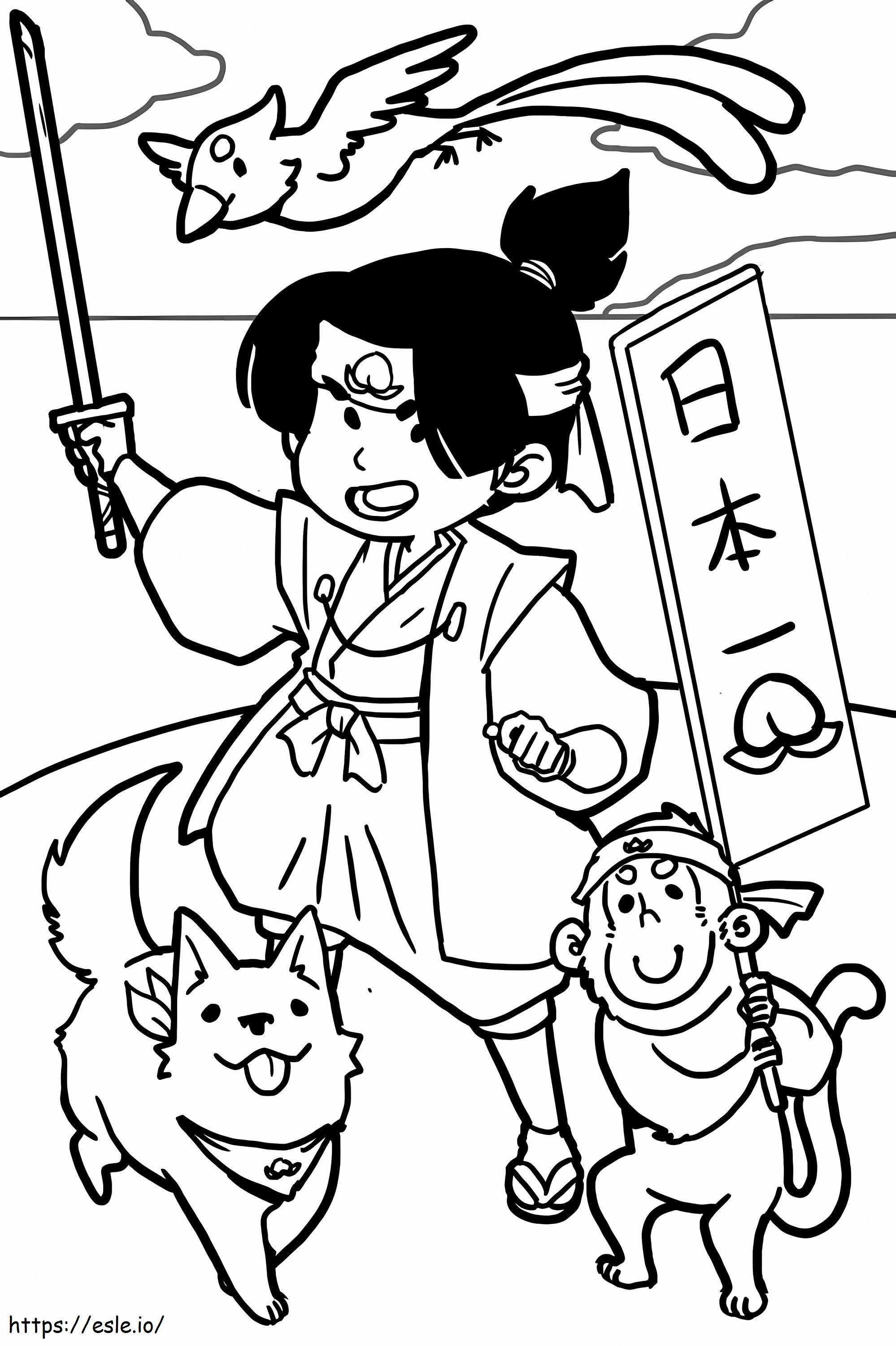 The Tale Of Momotaro coloring page