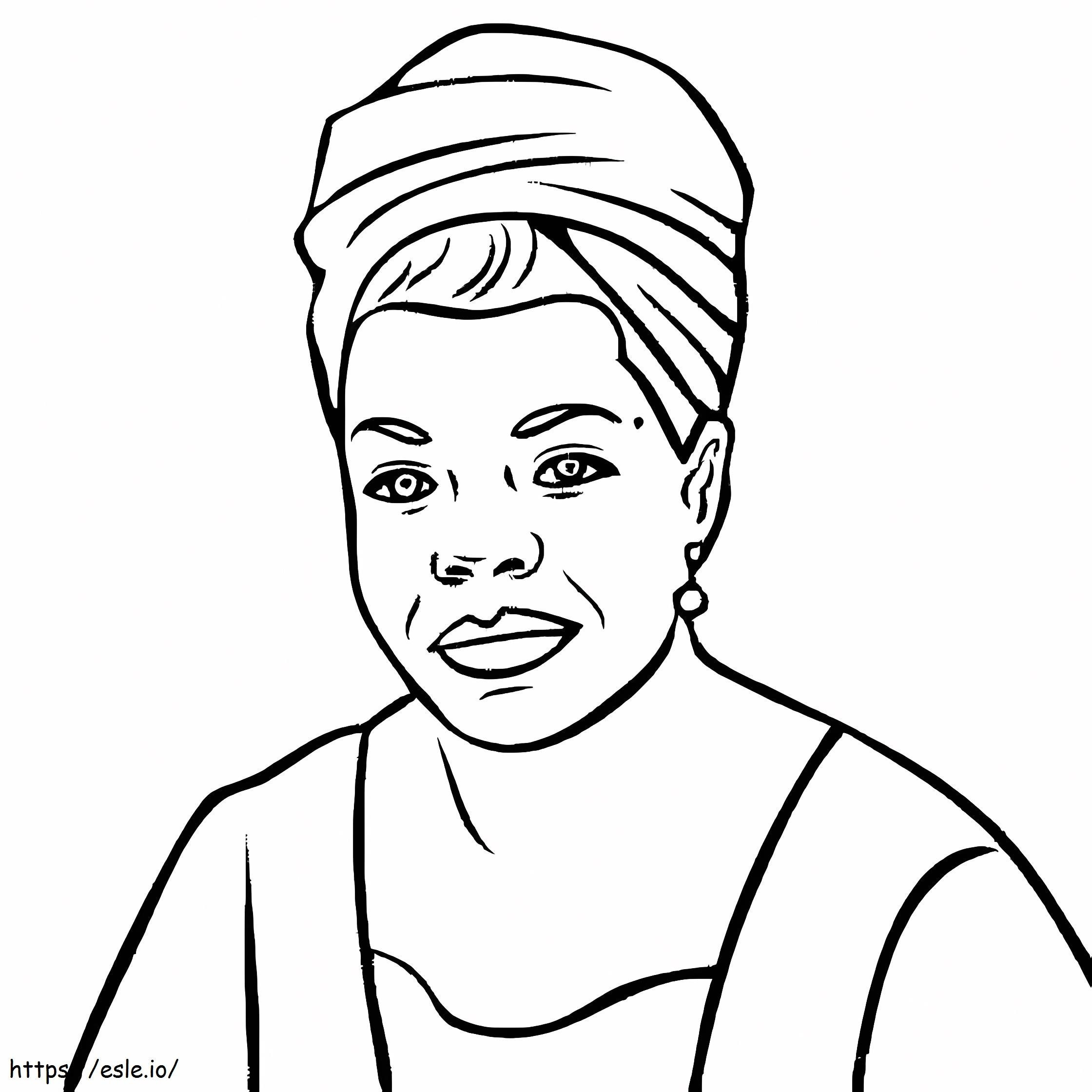 Maya Angelou para impressão gratuita para colorir