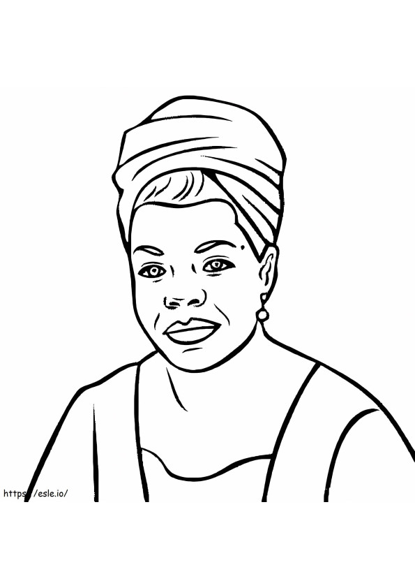 Imprimabil gratuit Maya Angelou de colorat