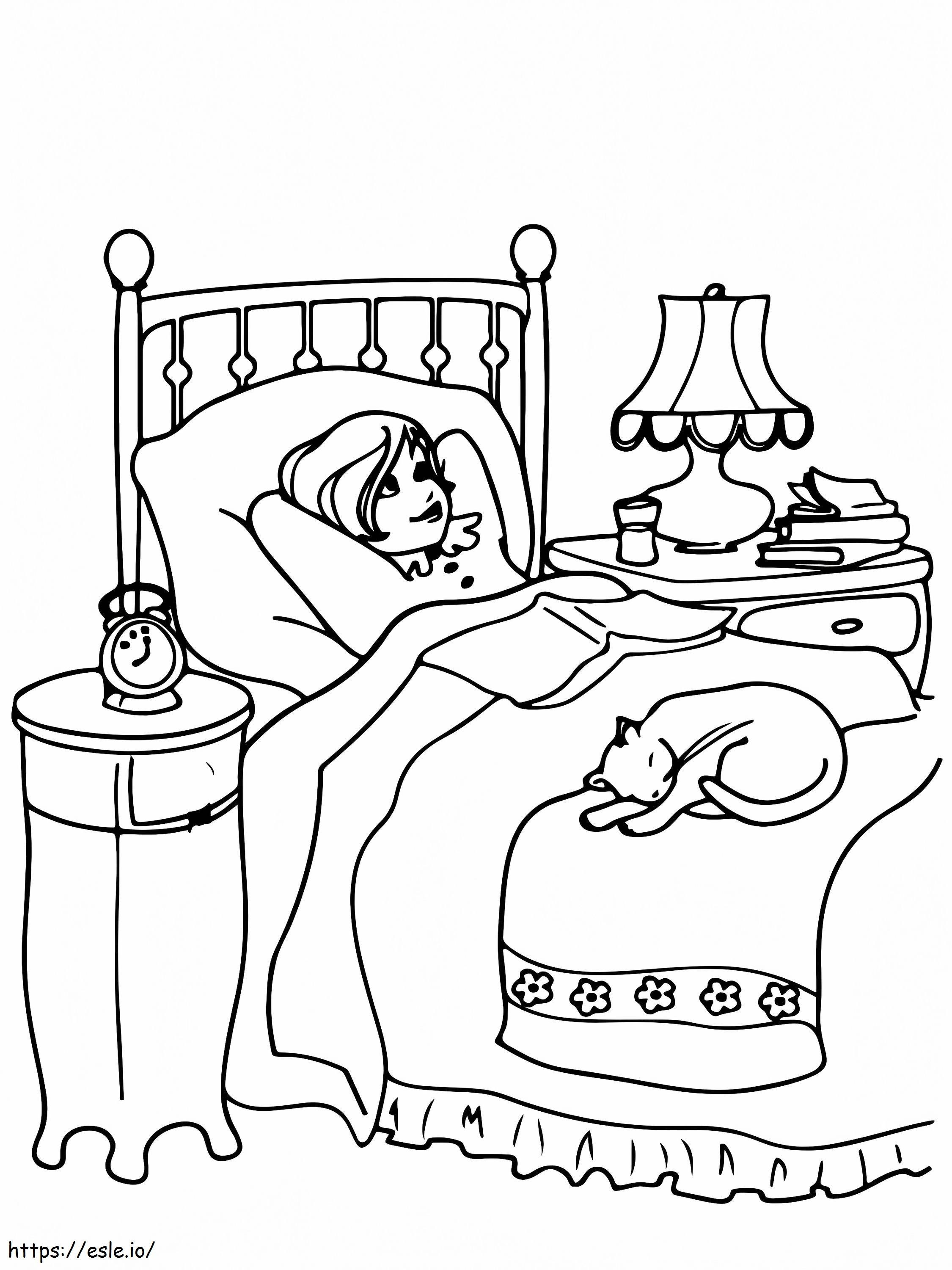 Resting Princess And The Pea coloring page
