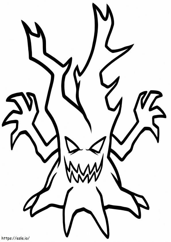 Scary Tree coloring page