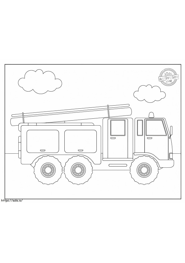 Coloriage Meilleur camion de pompiers à imprimer dessin